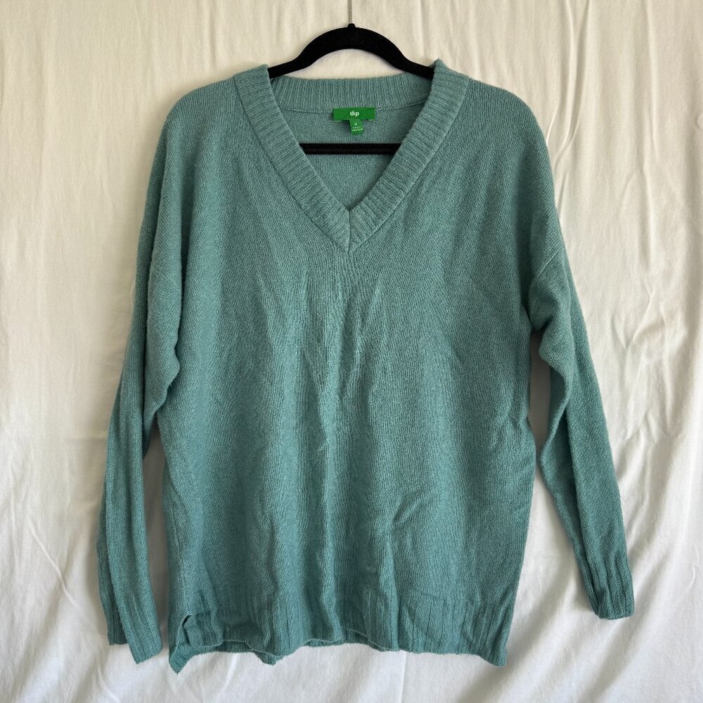 Dip Teal V-Neck Sweater XL | Soft Knit Lightweight Pullover